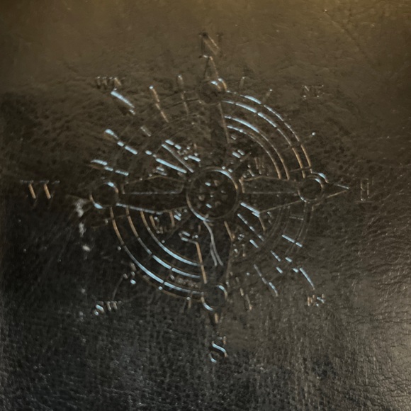 Leather wrap binder blank journal 5” x 7” with compass stamp and pendant - Picture 2 of 6